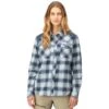 Norrona Camisa De Franela Mujer - Svalbard - Blue Fog/Indigo Night