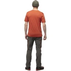 Norrona Camiseta Hombre - Svalbard Wool - Rooibos Tea/Orange Crush -Norrona norrona svalbard wool t shirt men rooibos tea 3 904234