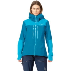Norrona Chaqueta Mujer - Trollveggen Gore-Tex Pro Light - Hawaiian Surf/Aquarius