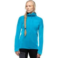Norrona Chaqueta Mujer - Trollveggen Powerstretch Pro Zip Hood - Hawaiian Surf