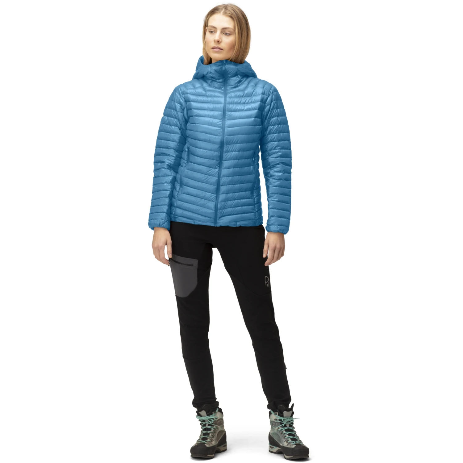 Norrona Plumífero Chaqueta Mujer - Trollveggen Superlight Down850 Hood - Hawaiian Surf 4 Norrona Plumífero Chaqueta Mujer - Trollveggen Superlight Down850 Hood - Hawaiian Surf - Imagen 4